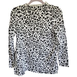 Ann Taylor Loft PM Sweater Women's Mock Turtleneck Animal Print‎ LS NWT
